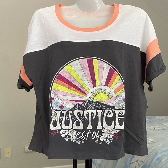 Girls Cropped Justice Logo Top - Picture 5 of 9
